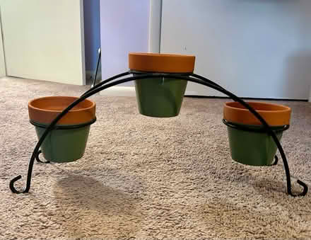 Photo of free Wrought Iron 3 Pot Planter (Owings Mills,MD) #1