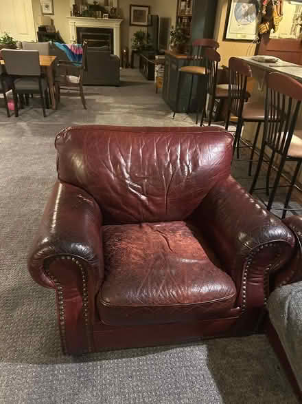 Photo of free leather couch and chair (Bronte west) #1