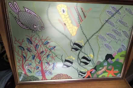 Photo of free Framed embroidery scene (Belper DE56) #1