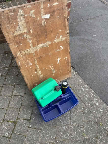 Photo of free Pasting table, carry tray, petrol container and torch (Bognor Regis PO21) #1