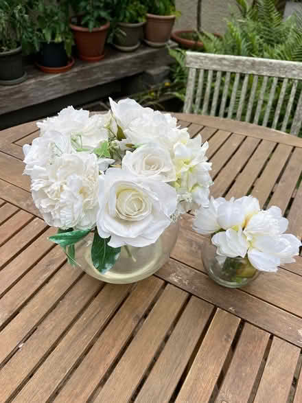 Photo of free Artificial flowers in glass bowls (Kingsteignton TQ12) #1