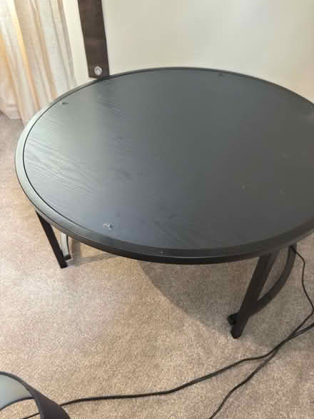 Photo of free Black Round Coffee Table / TV Stand (Stamford Bridge YO41) #2