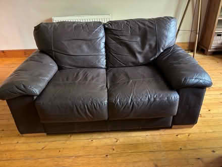 Photo of free 2 x Two-Seater Brown “Leather” Sofas (Dowanhill G12) #2