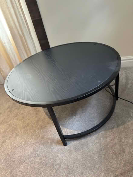 Photo of free Black Round Coffee Table / TV Stand (Stamford Bridge YO41) #4