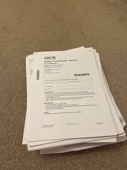 Photo of free A Level unused past papers (Leckhampton) #1
