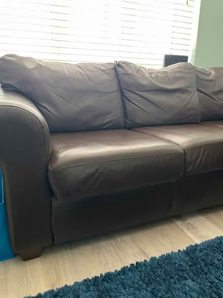 Photo of free 3 seater leather sofa (Shortstown MK42) #2