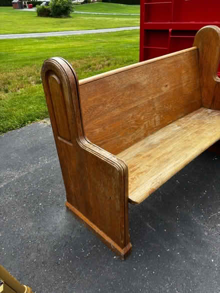Photo of free Antique church pew (Hagerstown/Mt. Aetna) #1