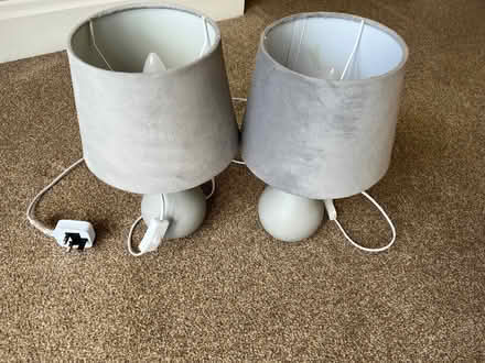 Photo of free Two grey bedside/occasional lamps (Lymm WA13) #1