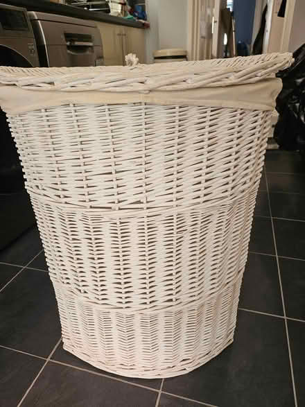 Photo of free White wicker Corner Laundry Basket (Southsea PO4) #3