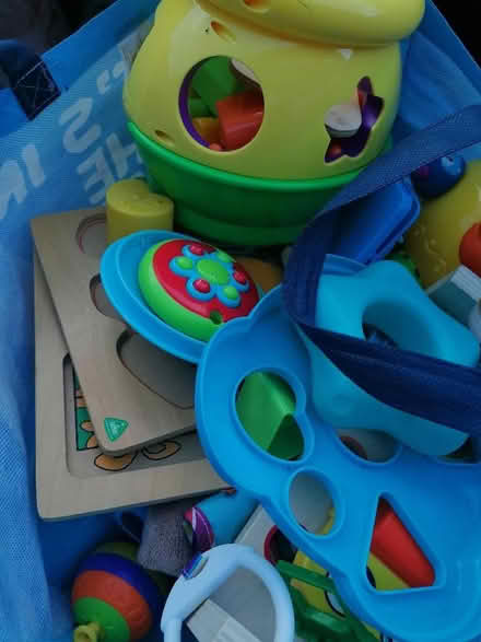 Photo of free Large bag of wooden and plastic toys (Presteigne LD8) #1