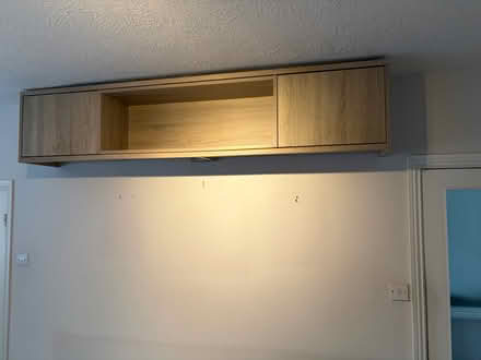 Photo of free Wooden shelves unit with cupboards (Hartley wintney) #1