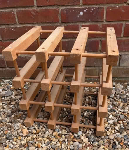 Photo of free 12 bottle wooden wine rack (Thorrington CO7) #1