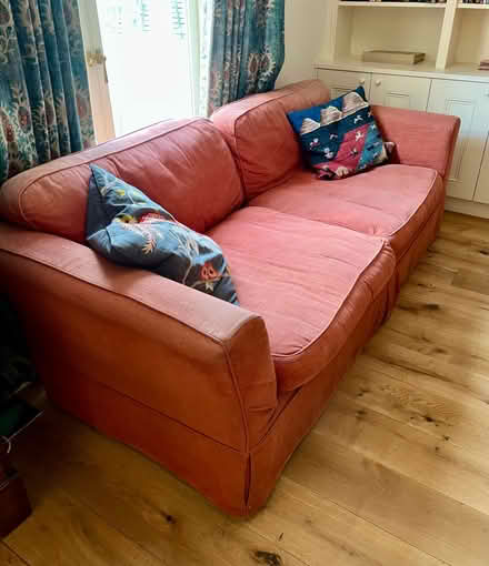 Photo of free 3-seater burnt orange sofa (Notting Dale W11) #1