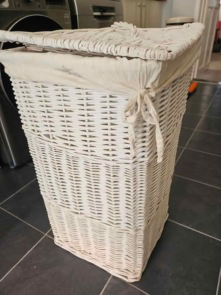 Photo of free White wicker Corner Laundry Basket (Southsea PO4) #4