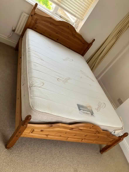 Photo of free Solid Oak Double bed frame(no mattress) (Greenwich SE10) #4