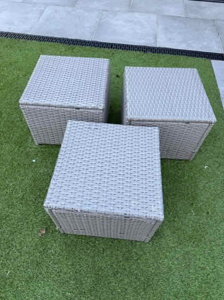 Photo of free 3 x beige rattan stools (Great Hollands RG40) #1