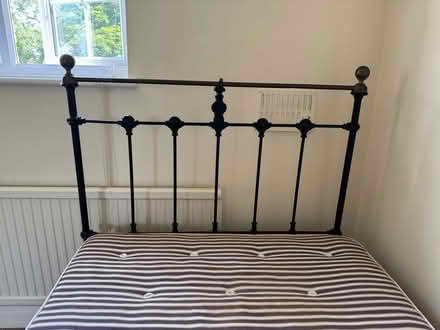 Photo of free Victorian Iron Bedstead. Wide single. 3ft 6in wide (Little Bookham KT23) #3