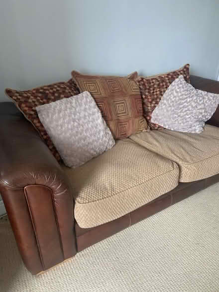 Photo of free Sofa -2 Chairs - Footstool (Wilsden BD15) #1