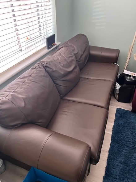 Photo of free 3 seater leather sofa (Shortstown MK42) #1