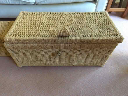 Photo of free Pair of wicker storage baskets (Rooksdown Basingstoke RG24) #4