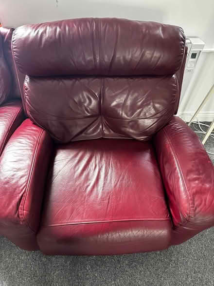 Photo of free 2 Red recliners (Portarlington Offaly) #3