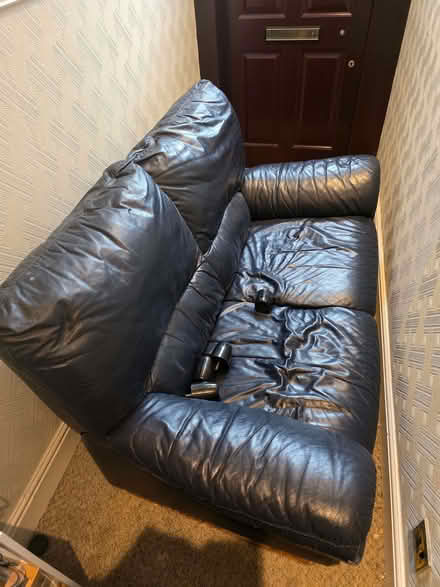 Photo of free 2 Seater Leather sofa (Stoneybank EH21) #3