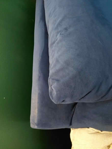 Photo of free blue suede couch (Rockaway Borough) #3
