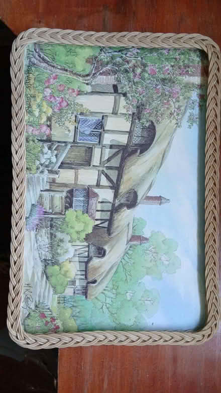 Photo of free Tray with a quaint cottage picture (Maidenhead SL6) #1