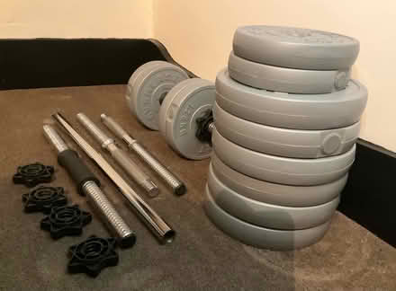 Photo of free Weights 20kg barbell and dumbells (Edenbridge North) #1