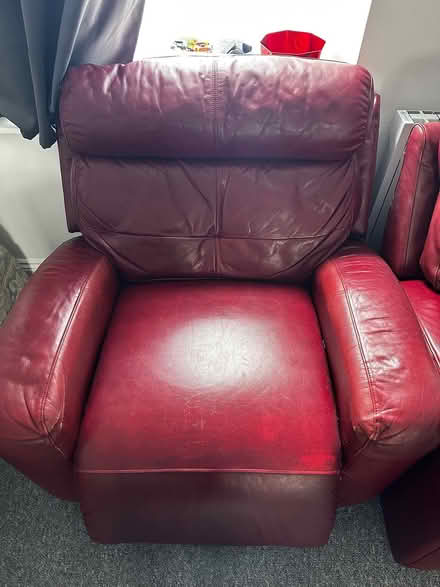 Photo of free 2 Red recliners (Portarlington Offaly) #2