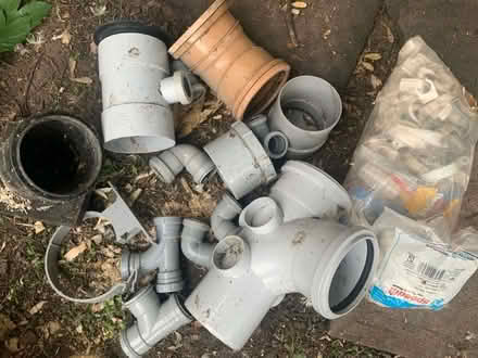 Photo of free Pipe bends & bag of pipe clips (BS16 Staplehill) #1