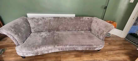 Photo of free 4 seaer silver crushed velvet sofa (South Palmers Green N13) #2