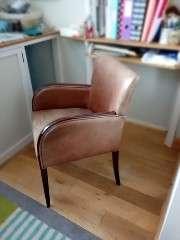 Photo of free Pair of upright leather chairs (Tittleshall PE32) #2