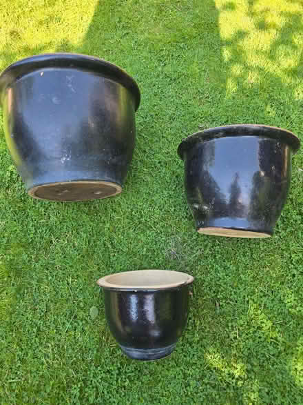 Photo of free 12 Glazed Ceramic Outdoor Plant Pots (Sprowston NR6) #3