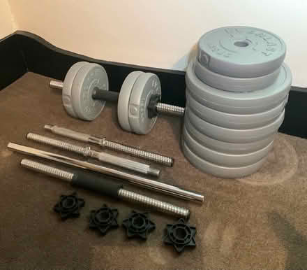 Photo of free Weights 20kg barbell and dumbells (Edenbridge North) #2