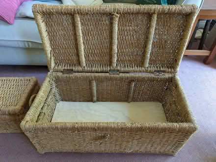 Photo of free Pair of wicker storage baskets (Rooksdown Basingstoke RG24) #3