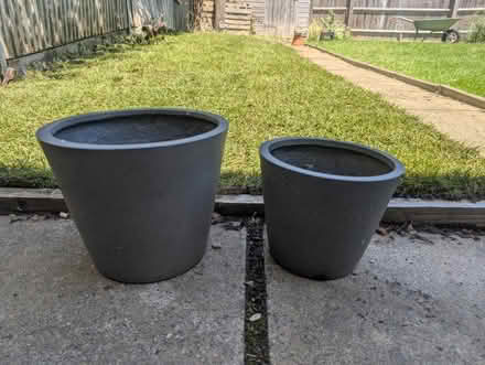 Photo of free 2 grey plant pots (Abingdon, OX14 3TD) #2