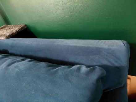 Photo of free blue suede couch (Rockaway Borough) #4