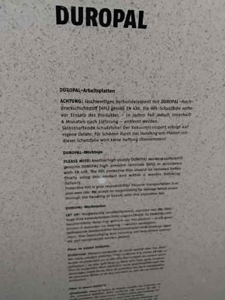 Photo of free Worktop - Laminated 180cm L x60cm W x 4cm D. (Milton PO4) #3