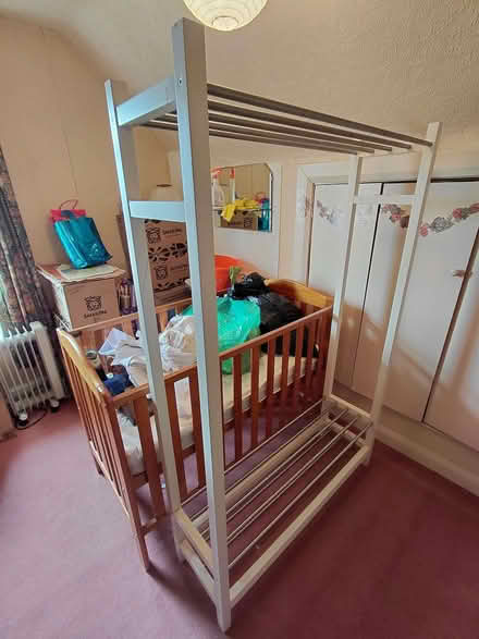 Photo of free Sturdy wood and metal clothes hanger (Deganwy LL30) #1