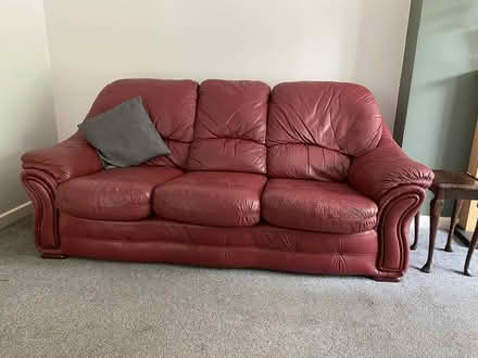 Photo of free 3 seater leather sofa (Warrington) #1
