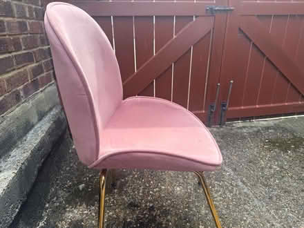 Photo of free 2 x pink velvet dining chairs (Streatham Hill SW12) #1