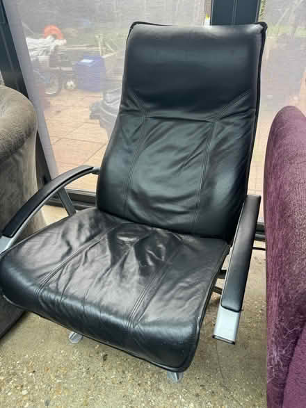 Photo of free Sofa, swivel chair, footstool,chair (Royston) #4