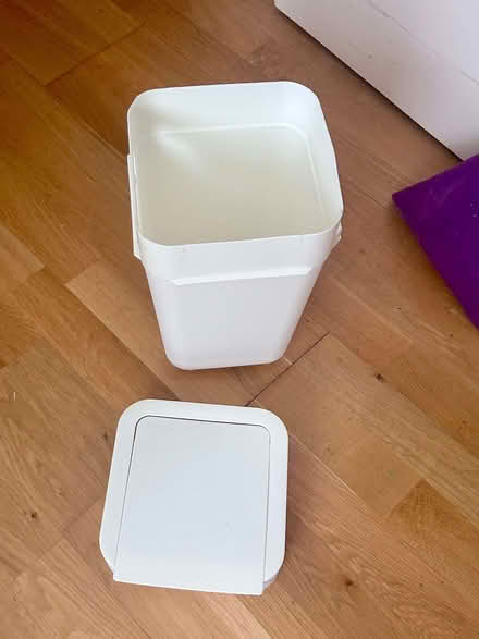Photo of free 30cm high white bin with a lid. (Surbiton KT1) #2