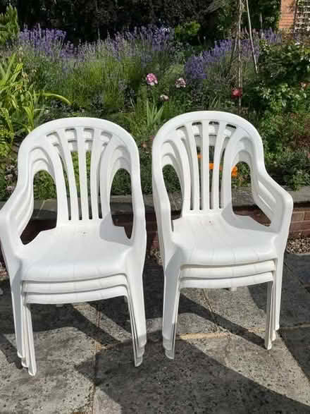 Photo of free Plastic Garden Chairs (Hartley Wespall RG27) #3
