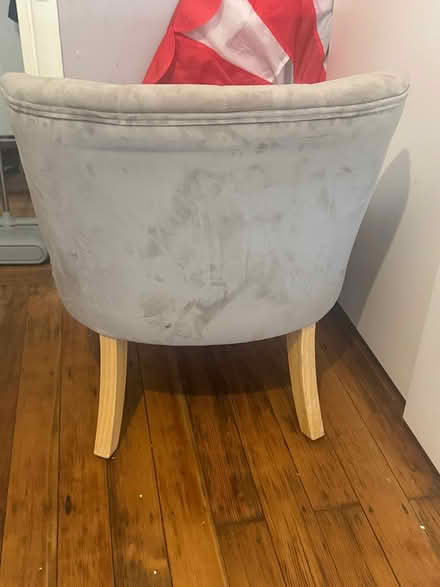 Photo of free Grey plush chair (SE6) #2