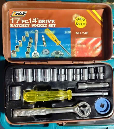 Photo of free 17-Piece Socket Set with metal case (Saugus) #1