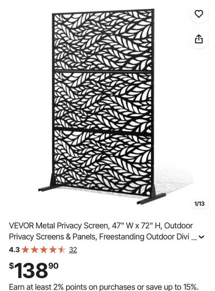 Photo of free Veradek metal privacy screen (Media Pa) #3