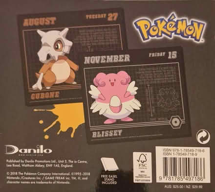 Photo of free 2019 Pokemon Desk Calendar (Walsall, WS1) #3