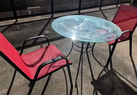 Photo of free Outdoor table and 2 chairs (San Mateo Knolls (El Camino)) #2
